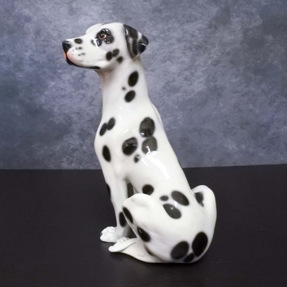 Vintage Mid Century Dalmatian Ceramic Sculpture Dog Statue